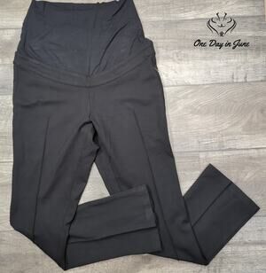 Nom Maternity Straight Leg Ponte Work Pants Black Size L
